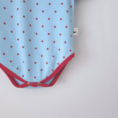 Baby SS26 Polka Dot Ribbed Short Sleeve Romper (3m~12m) - 2 Colors - AT NOON STORE