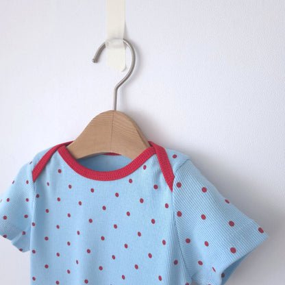 Baby SS26 Polka Dot Ribbed Short Sleeve Romper (3m~12m) - 2 Colors - AT NOON STORE