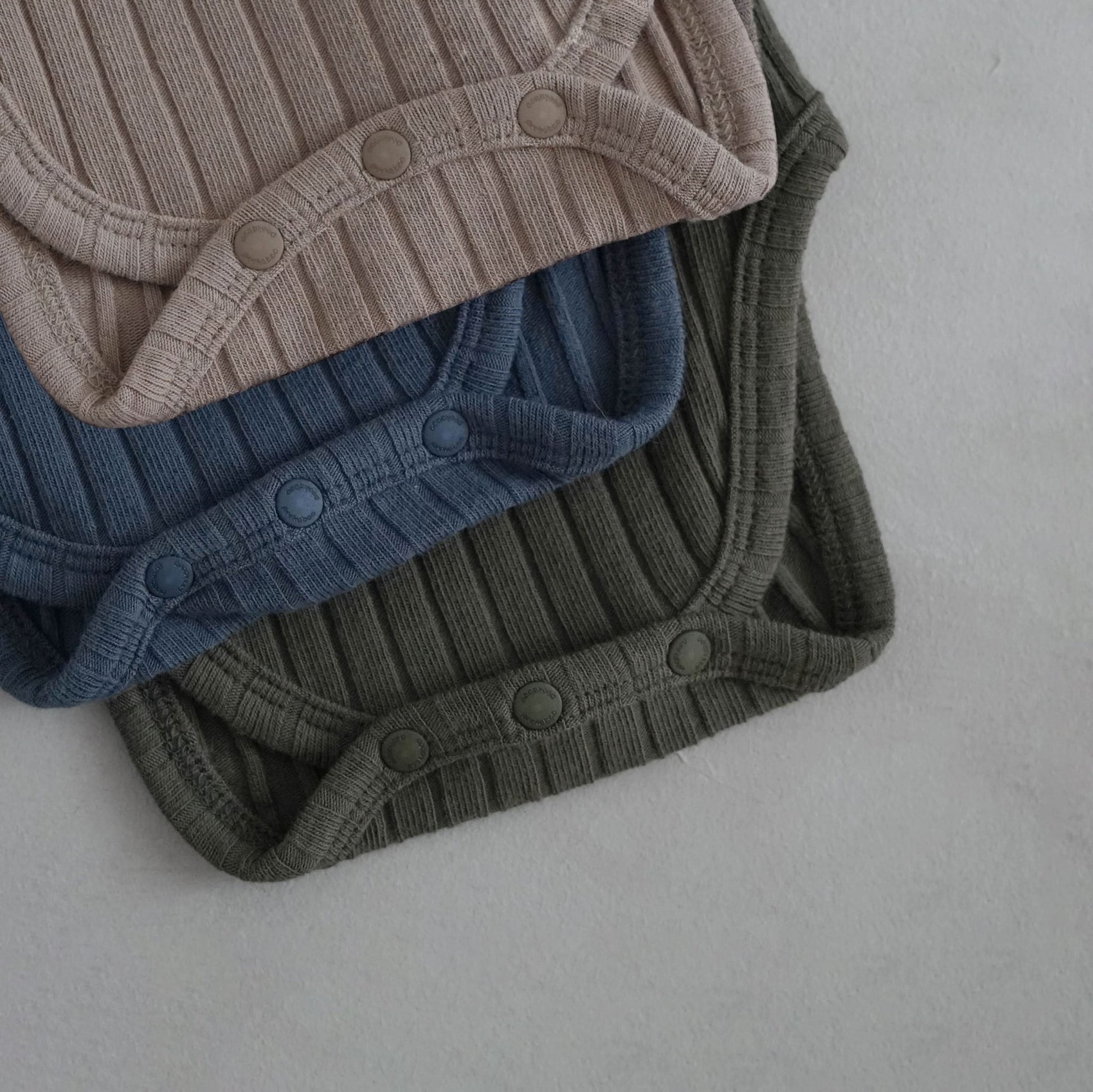 Baby Stitch Detail Ribbed Bodysuit and Pants Set (3 - 12m) - Olive kids outfit