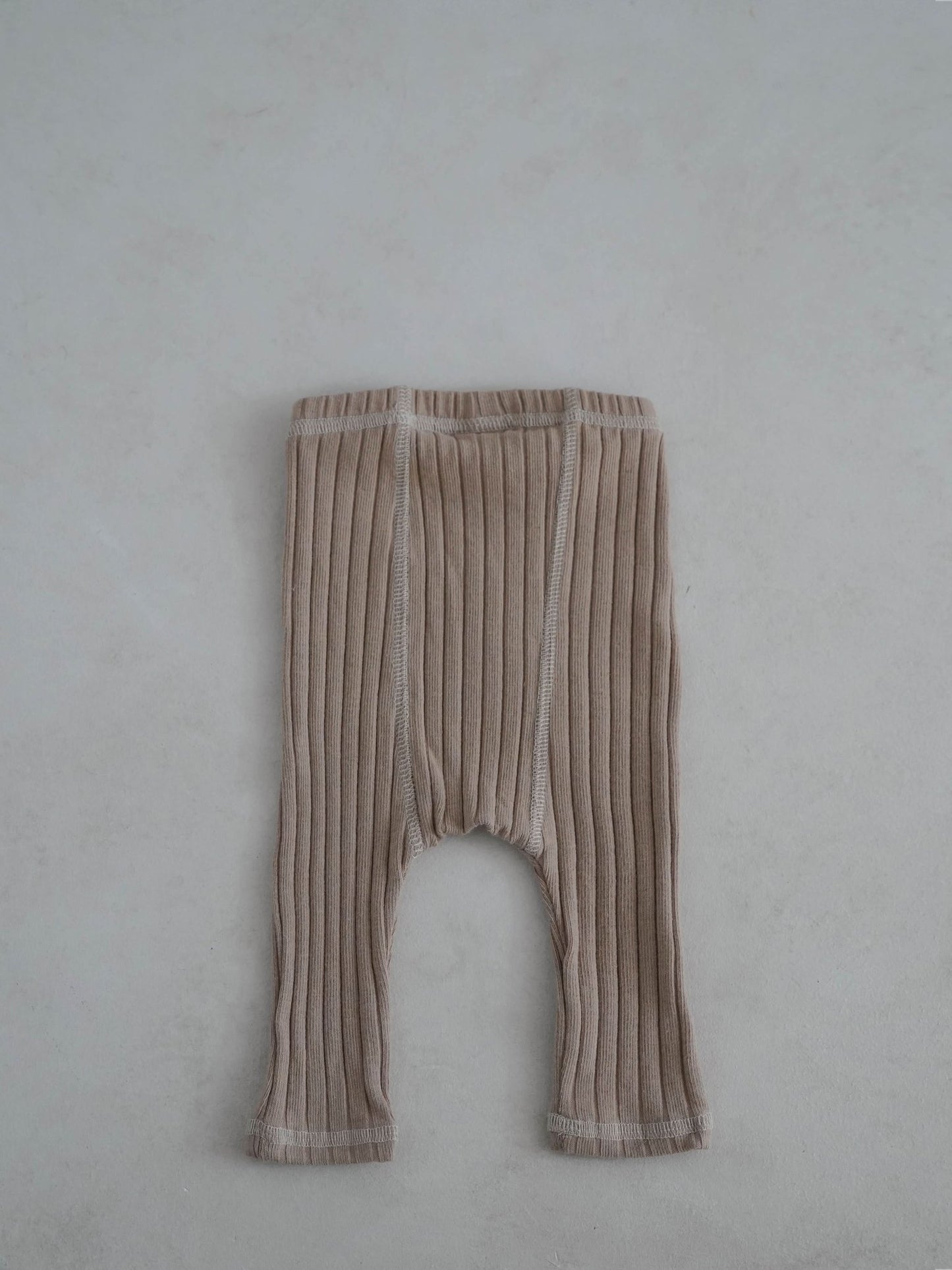 Baby Stitch Detail Ribbed Bodysuit and Pants Set (3 - 12m) - Olive kids outfit