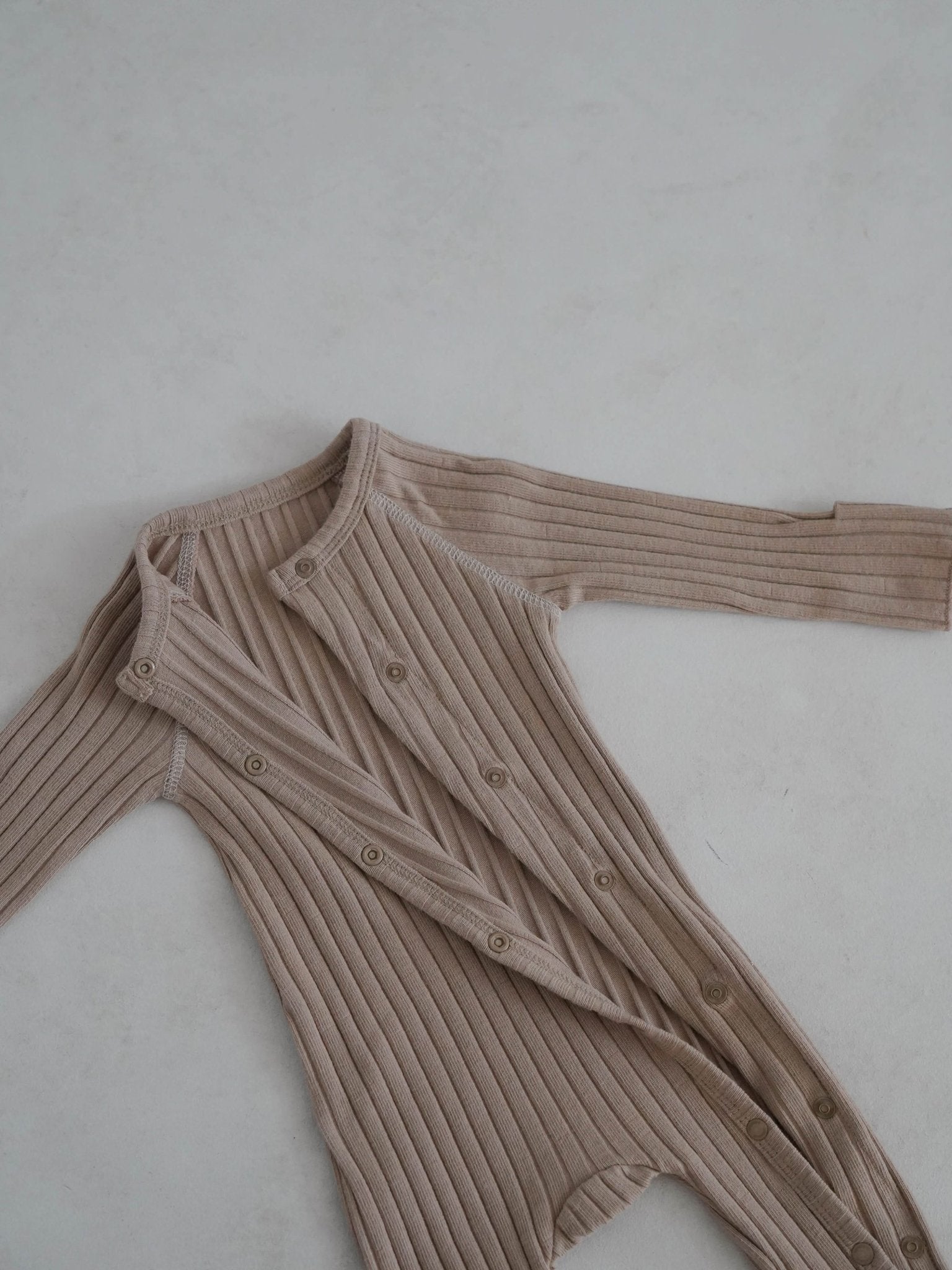 Baby Stitch Detail Ribbed Jumpsuit and Bonnet Set (0 - 3m) - Olive kids outfit