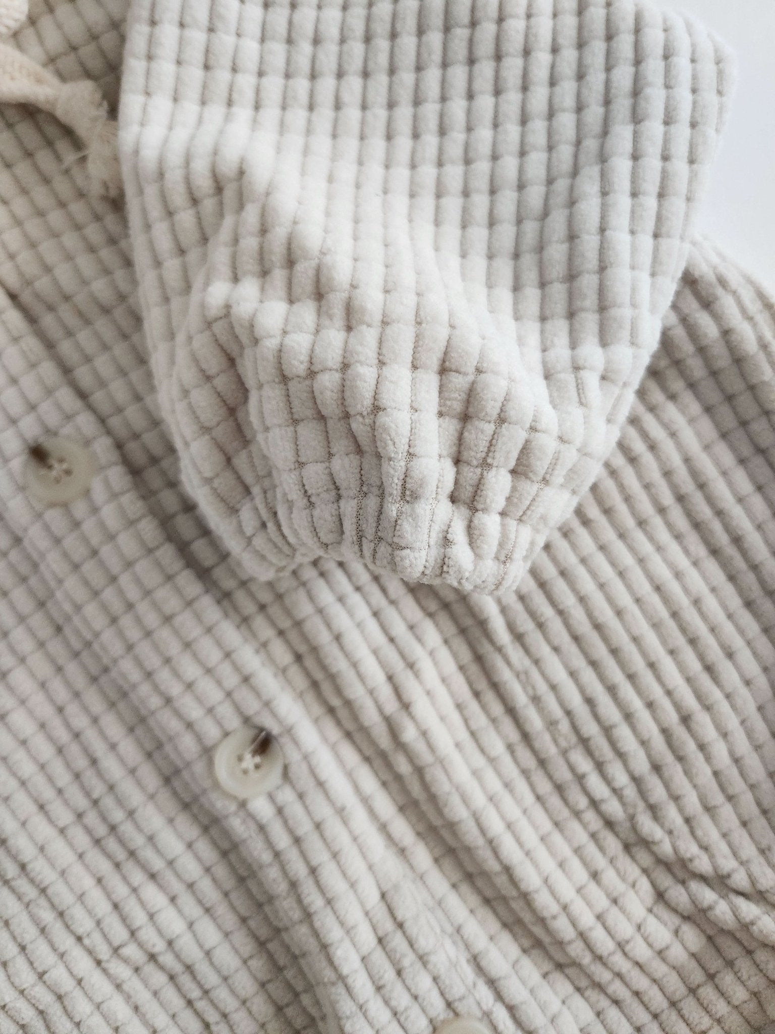 Baby Textured Velour Hooded Pocket Romper (0 - 24m) - 2 Colors kids outfit