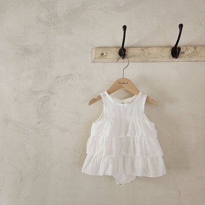 Baby Tiered Ruffle Sleeveless Romper (3 - 18m) - 2 Colors kids outfit