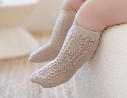 Baby Toddler 3PK Textured Knee Socks Set (0 - 8y) - Mocha Set kids outfit