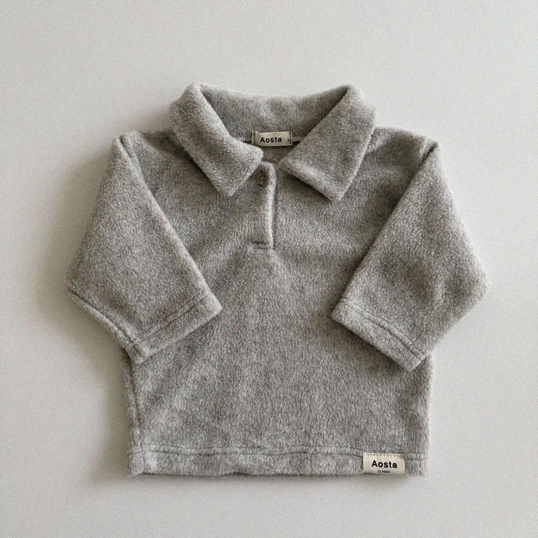 Baby Toddler Aosta W24 Warm Fleece Collar Tee (3m - 5y) - 3 Colors kids outfit