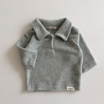 Baby Toddler Aosta W24 Warm Fleece Collar Tee (3m - 5y) - 3 Colors kids outfit