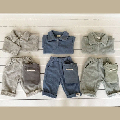 Baby Toddler Aosta W24 Warm Fleece Collar Tee (3m - 5y) - 3 Colors kids outfit
