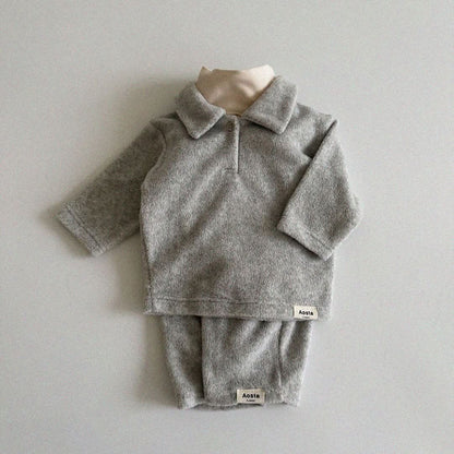 Baby Toddler Aosta W24 Warm Fleece Collar Tee (3m - 5y) - 3 Colors kids outfit