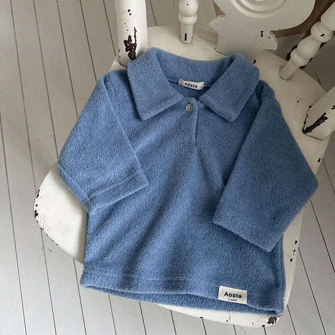 Baby Toddler Aosta W24 Warm Fleece Collar Tee (3m - 5y) - 3 Colors kids outfit