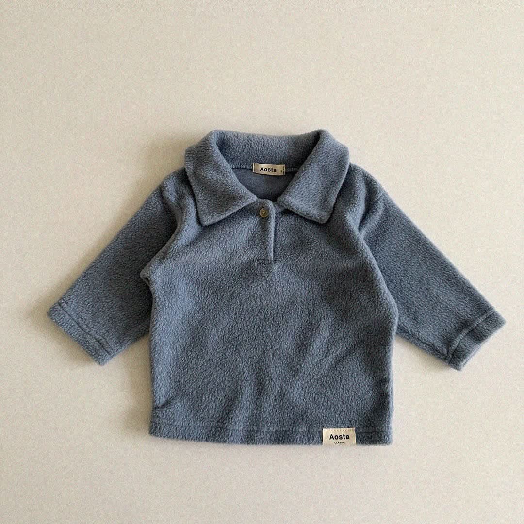 Baby Toddler Aosta W24 Warm Fleece Collar Tee (3m - 5y) - 3 Colors kids outfit