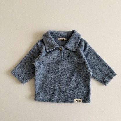 Baby Toddler Aosta W24 Warm Fleece Collar Tee (3m - 5y) - 3 Colors kids outfit