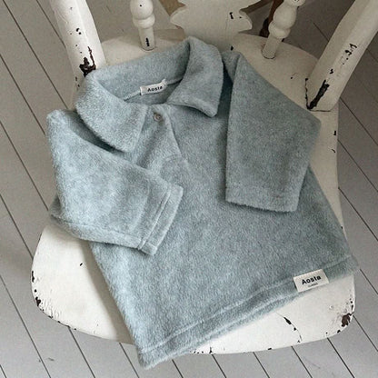 Baby Toddler Aosta W24 Warm Fleece Collar Tee (3m - 5y) - 3 Colors kids outfit