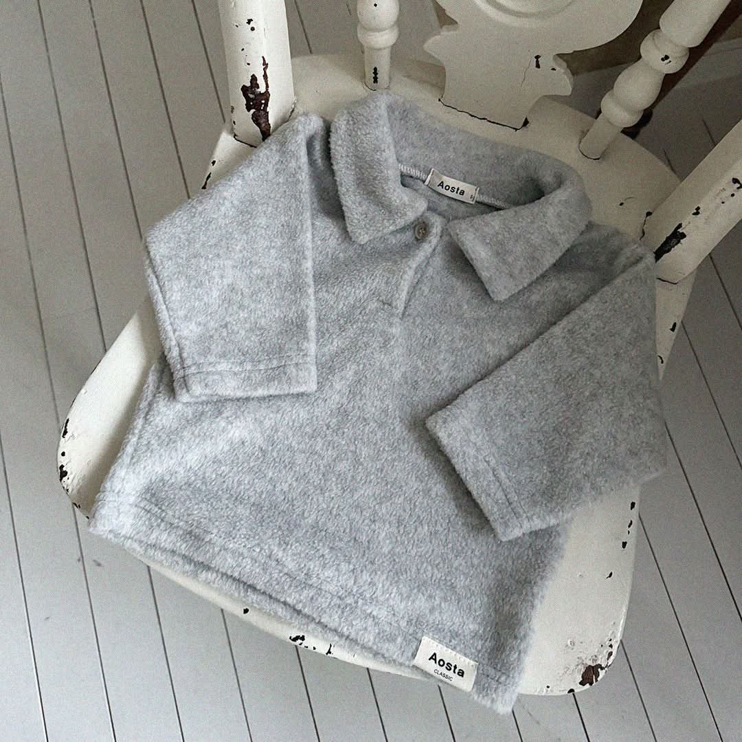 Baby Toddler Aosta W24 Warm Fleece Collar Tee (3m - 5y) - 3 Colors kids outfit