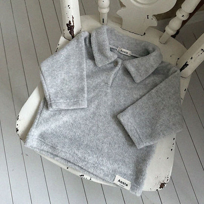 Baby Toddler Aosta W24 Warm Fleece Collar Tee (3m - 5y) - 3 Colors kids outfit