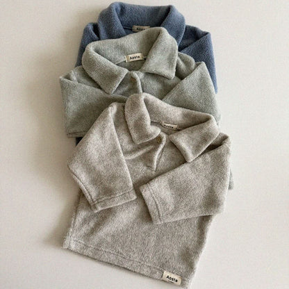 Baby Toddler Aosta W24 Warm Fleece Collar Tee (3m - 5y) - 3 Colors kids outfit