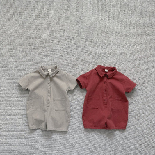 Baby Toddler Bella SS25 Collared Short Sleeve Jumpsuit (12m - 3y) - 2 Colors kids outfit
