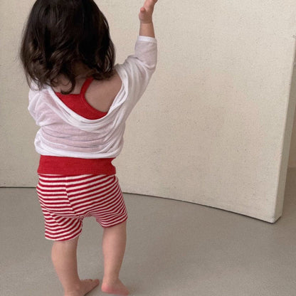 Baby Toddler Bella SS25 Stripe Pointelle Biker Shorts (6m - 6y) - 2 Colors kids outfit