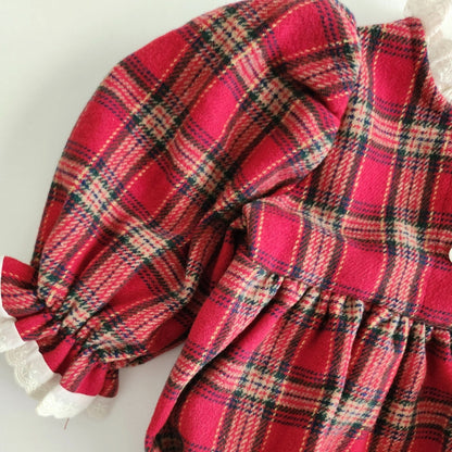 Baby Toddler Lace Detail Red Tartan Dress (6m - 6y) kids outfit