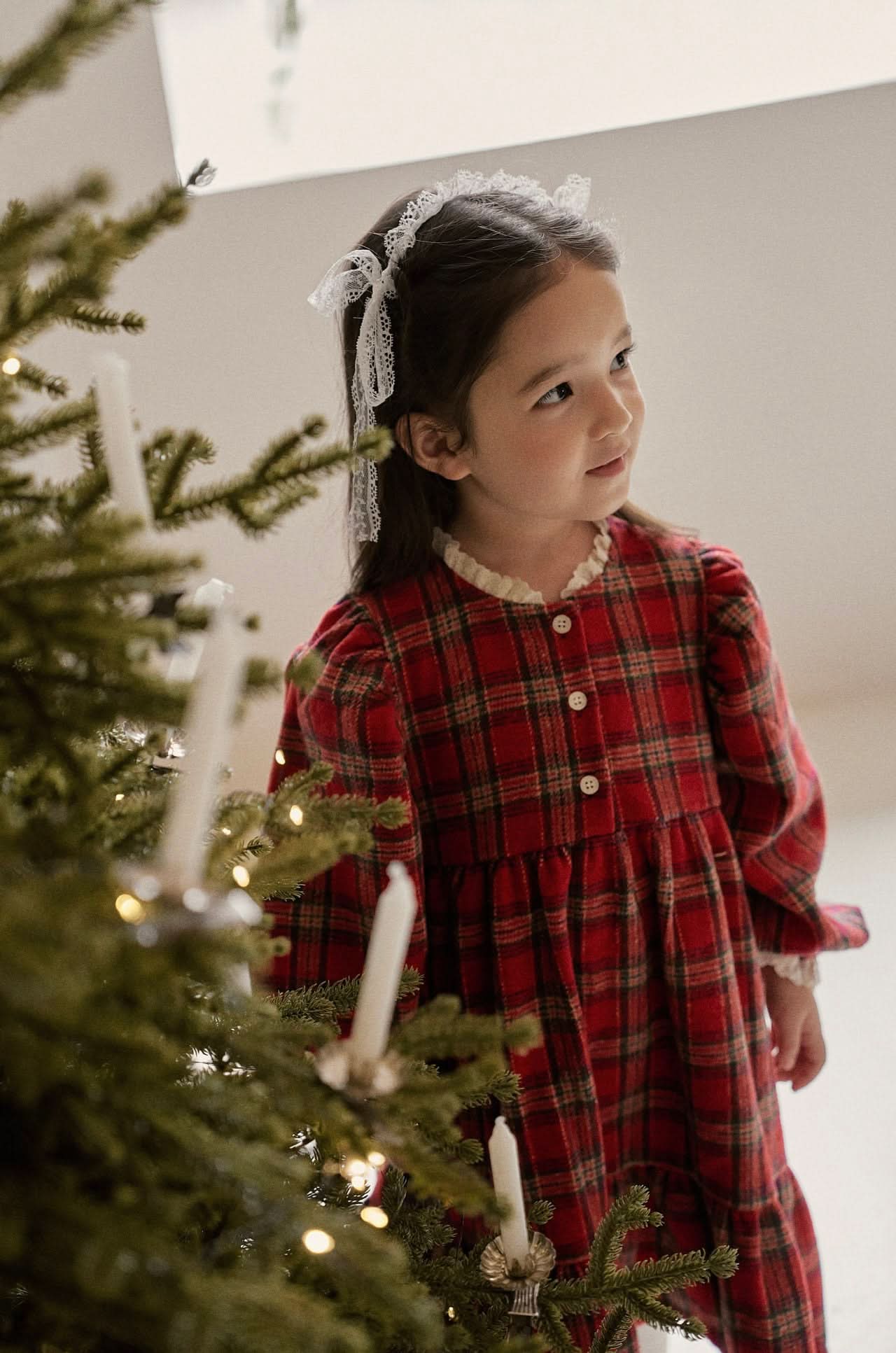 Baby Toddler Lace Detail Red Tartan Dress (6m - 6y) kids outfit