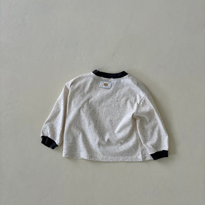 Baby Toddler Land F26 Speckled Long Sleeve Top (6m-6y) - Ivory kids outfit