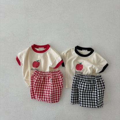 Baby Toddler Land SS25 Apple Short Sleeve T-shirt (4m - 6y) - 2 Colors kids outfit