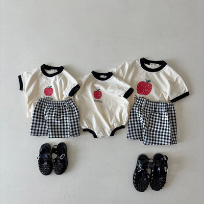 Baby Toddler Land SS25 Apple Short Sleeve T-shirt (4m - 6y) - 2 Colors kids outfit