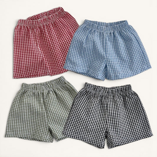 Baby Toddler Land SS26 Seersucker Gingham Shorts (4m-6y) - 4 Colors kids outfit