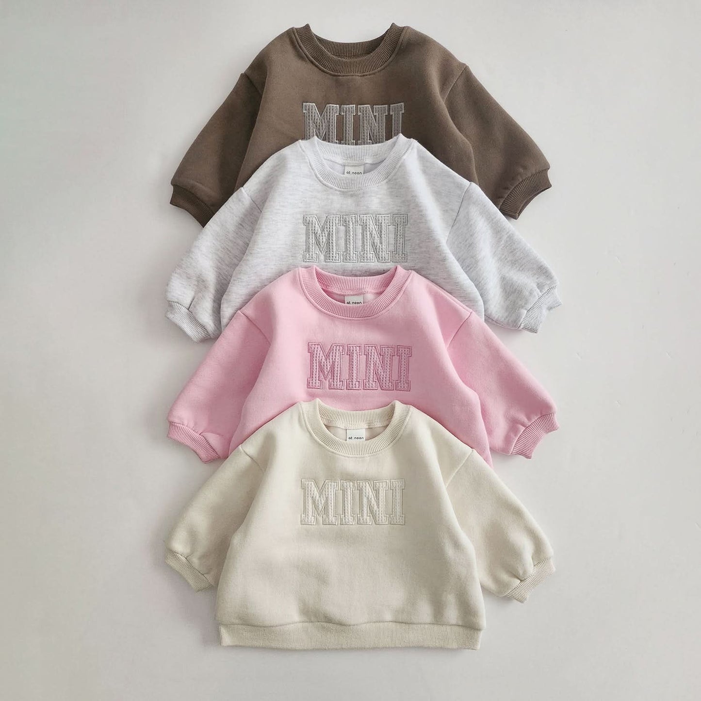 Baby Toddler Mini Waffle Embroidery Sweatshirt Sweatshirt (6m - 6y) - 4 Colors kids outfit