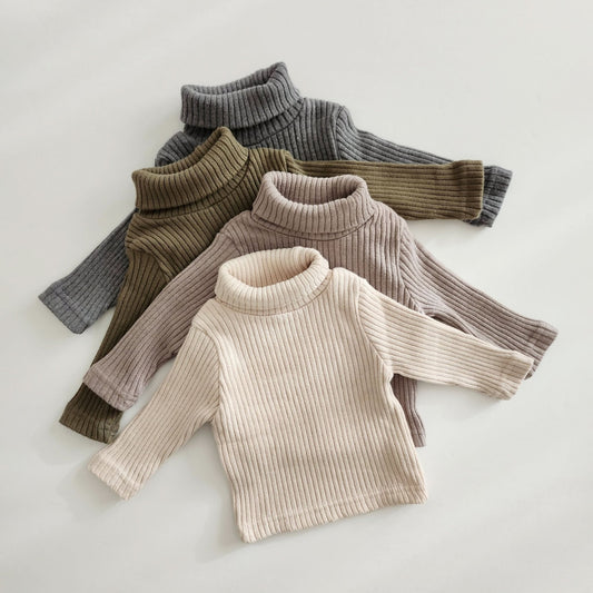 Baby Toddler Nunu Rib Knit Turtleneck Top (3m - 6y) - 4 Colors kids outfit