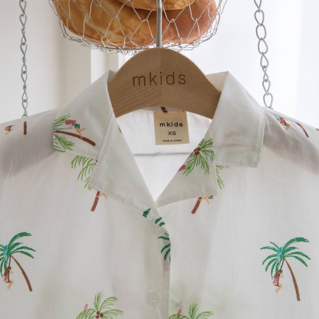 Baby Toddler S25 Palm Tree Short Sleeve Shirt (12m - 6y) - Ivory kids outfit
