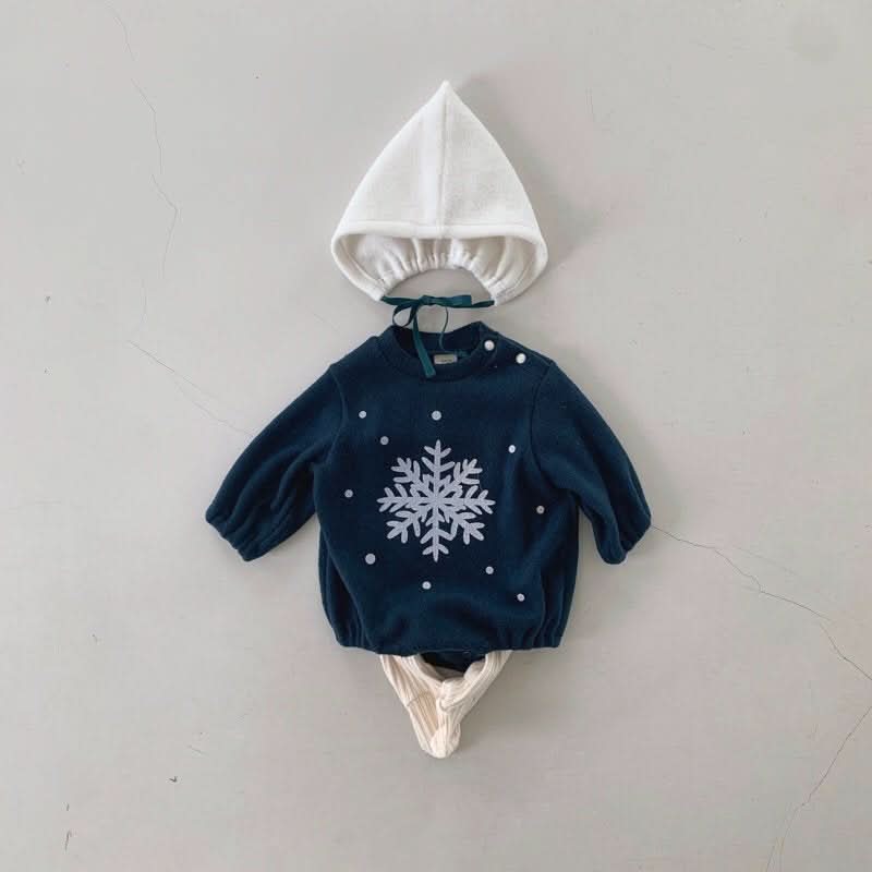 Baby Warm Snowflake Romper and Bonnet Set (3 - 18m) - 2 Colors kids outfit