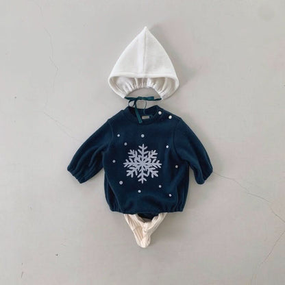Baby Warm Snowflake Romper and Bonnet Set (3 - 18m) - 2 Colors kids outfit