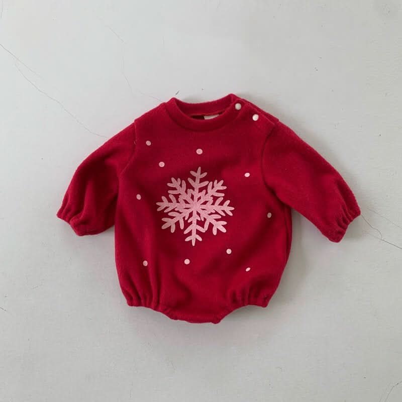 Baby Warm Snowflake Romper and Bonnet Set (3 - 18m) - 2 Colors kids outfit