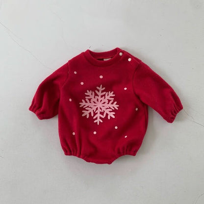 Baby Warm Snowflake Romper and Bonnet Set (3 - 18m) - 2 Colors kids outfit