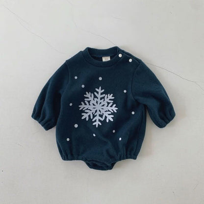 Baby Warm Snowflake Romper and Bonnet Set (3 - 18m) - 2 Colors kids outfit