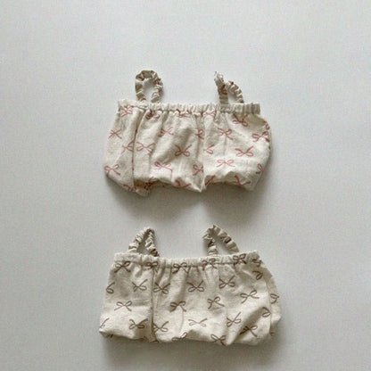 Baby/Toddler Aosta Elastic Strap Bow Print Cropped Tank Top (3m - 5y) - 2 Colors kids outfit