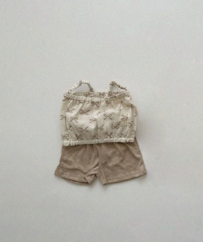 Baby/Toddler Aosta Elastic Strap Bow Print Cropped Tank Top (3m - 5y) - 2 Colors kids outfit