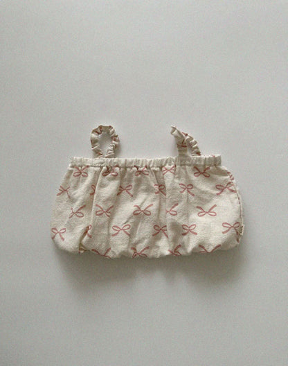 Baby/Toddler Aosta Elastic Strap Bow Print Cropped Tank Top (3m - 5y) - 2 Colors kids outfit