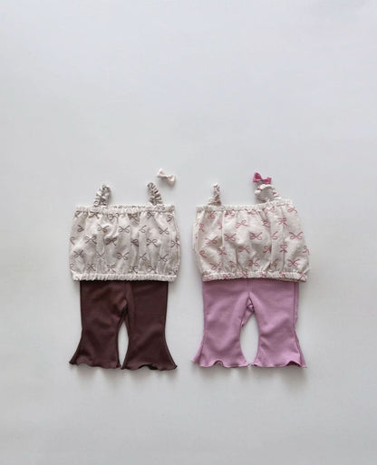 Baby/Toddler Aosta Elastic Strap Bow Print Cropped Tank Top (3m - 5y) - 2 Colors kids outfit