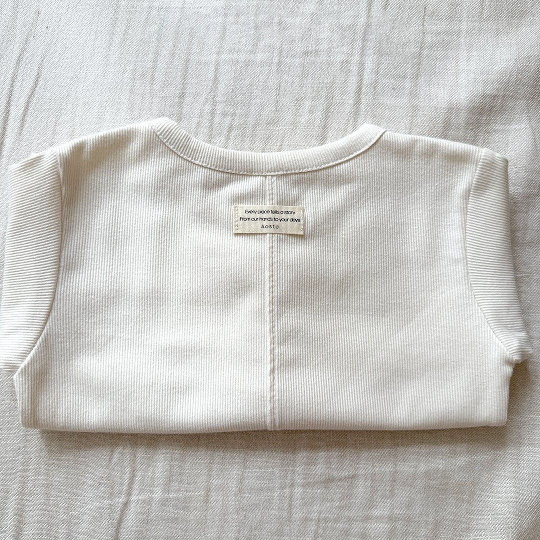 Baby/Toddler Aosta F25 Stitch Detail Ribbed Long Sleeve Top (3m - 5y) - 5 Colors kids outfit