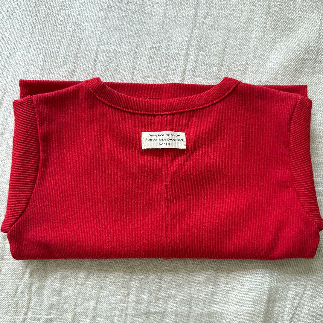 Baby/Toddler Aosta F25 Stitch Detail Ribbed Long Sleeve Top (3m - 5y) - 5 Colors kids outfit