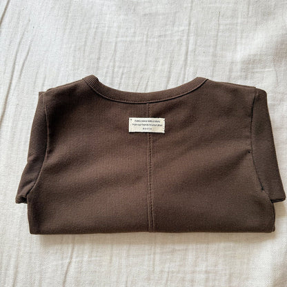 Baby/Toddler Aosta F25 Stitch Detail Ribbed Long Sleeve Top (3m - 5y) - 5 Colors kids outfit