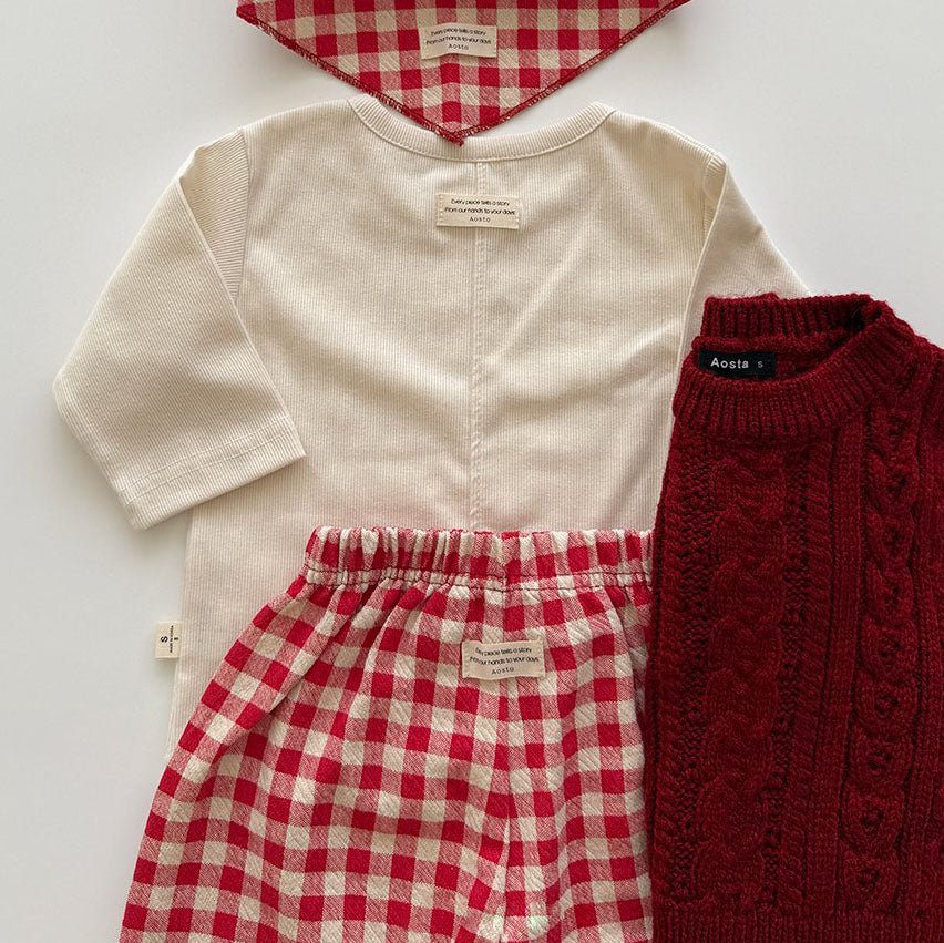 Baby/Toddler Aosta F25 Stitch Detail Ribbed Long Sleeve Top (3m - 5y) - 5 Colors kids outfit