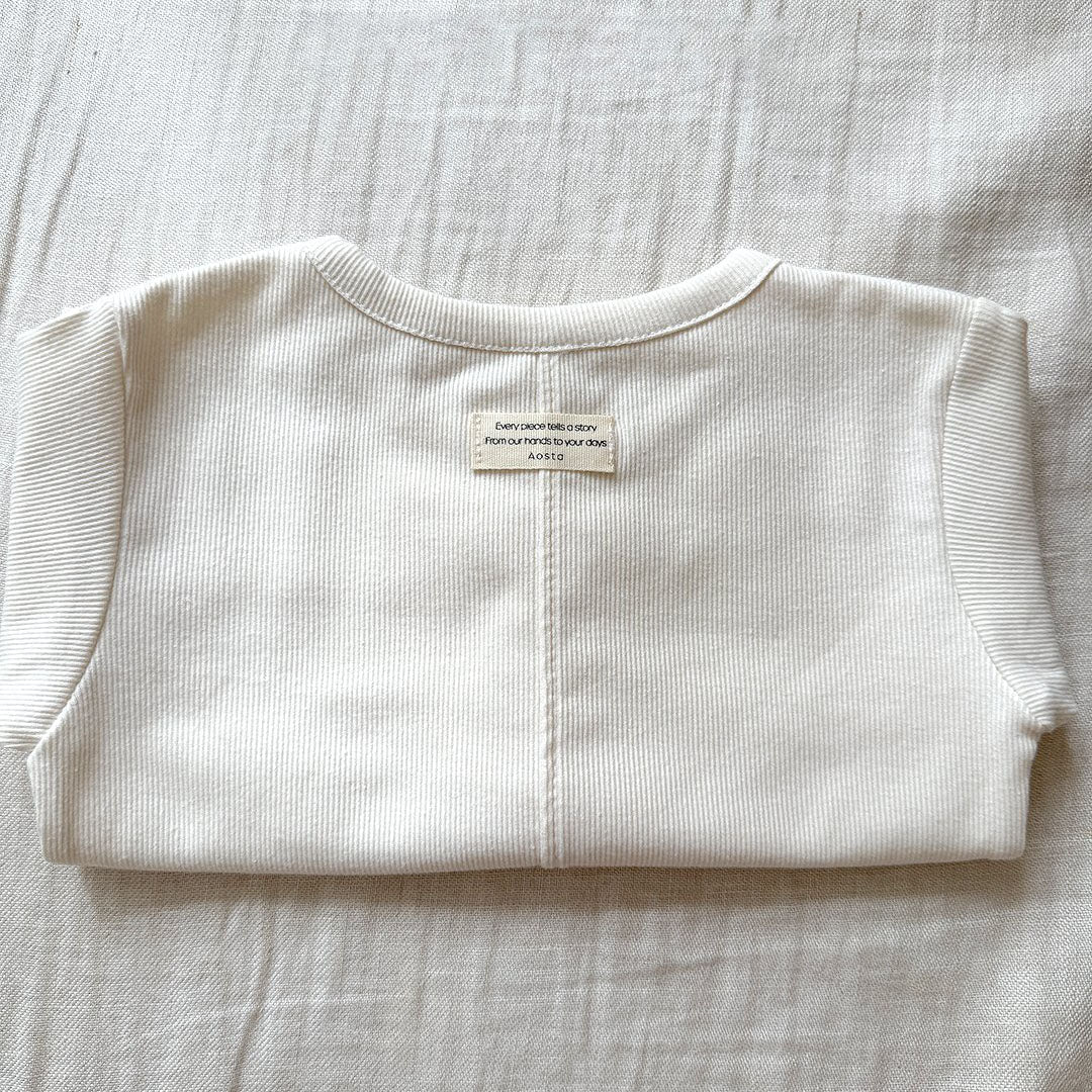 Baby/Toddler Aosta F25 Stitch Detail Ribbed Long Sleeve Top (3m - 5y) - 5 Colors kids outfit