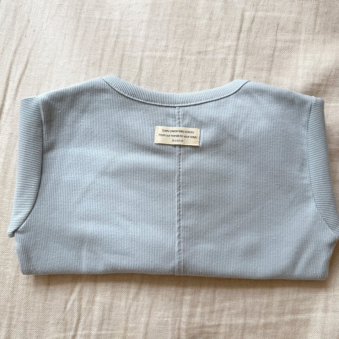 Baby/Toddler Aosta F25 Stitch Detail Ribbed Long Sleeve Top (3m - 5y) - 5 Colors kids outfit