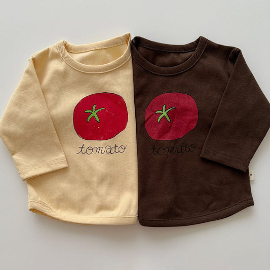 Baby/Toddler Aosta F25 Tomato Print Ribbed Long Sleeve Top (3m - 5y) - 2 Colors kids outfit