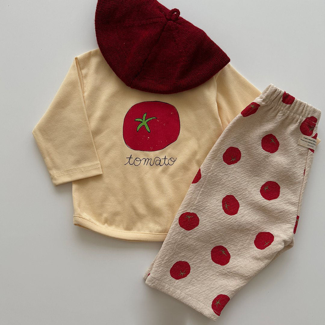 Baby/Toddler Aosta F25 Tomato Print Ribbed Long Sleeve Top (3m - 5y) - 2 Colors kids outfit