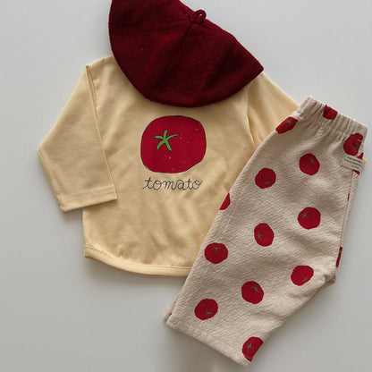 Baby/Toddler Aosta F25 Tomato Print Ribbed Long Sleeve Top (3m - 5y) - 2 Colors kids outfit