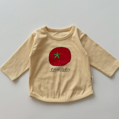 Baby/Toddler Aosta F25 Tomato Print Ribbed Long Sleeve Top (3m - 5y) - 2 Colors kids outfit