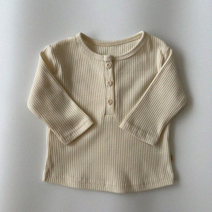 Baby/Toddler Aosta F26 RIbbed Henry Neck Long Sleeve Top (3m-5y) - 4 Colors kids outfit
